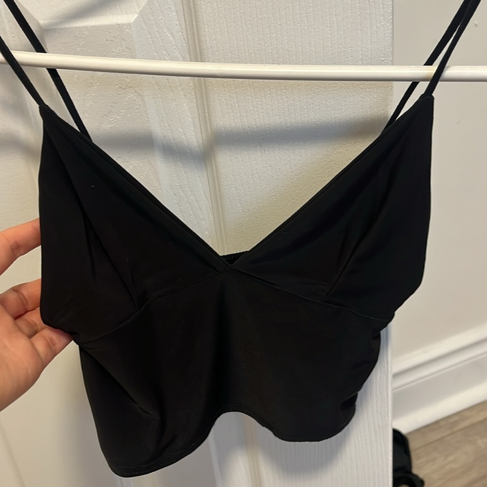 Pretty Little Thing Black Slinky Tank Top